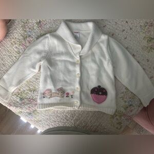 White Cardigan with Embroidered Accents